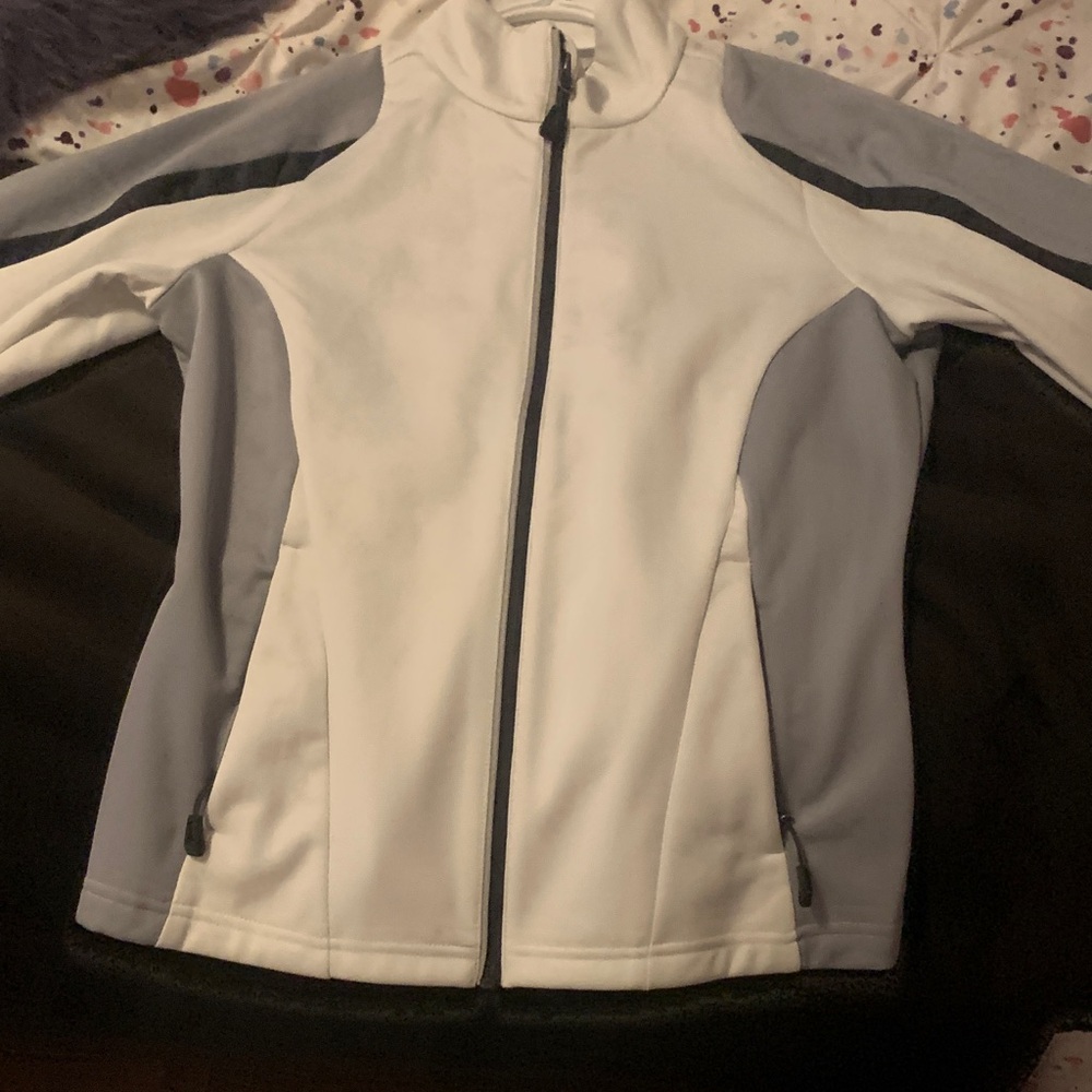 Women's Sleek White and Gray Ski Jacket